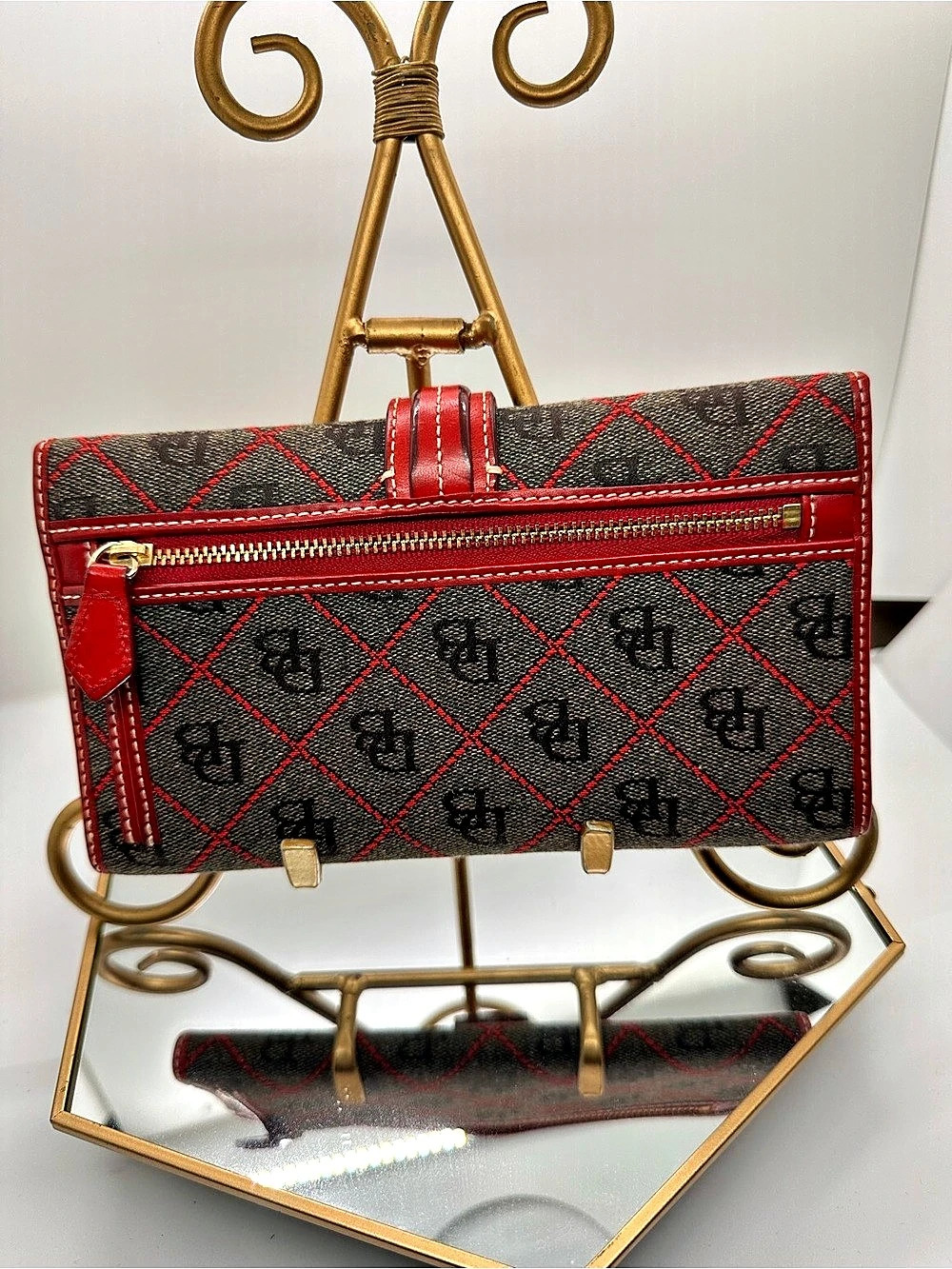 Dooney & Bourke Signature DB Monogram Jacquard Trifold Wallet Trifold Wallet - Picture 2 of 5